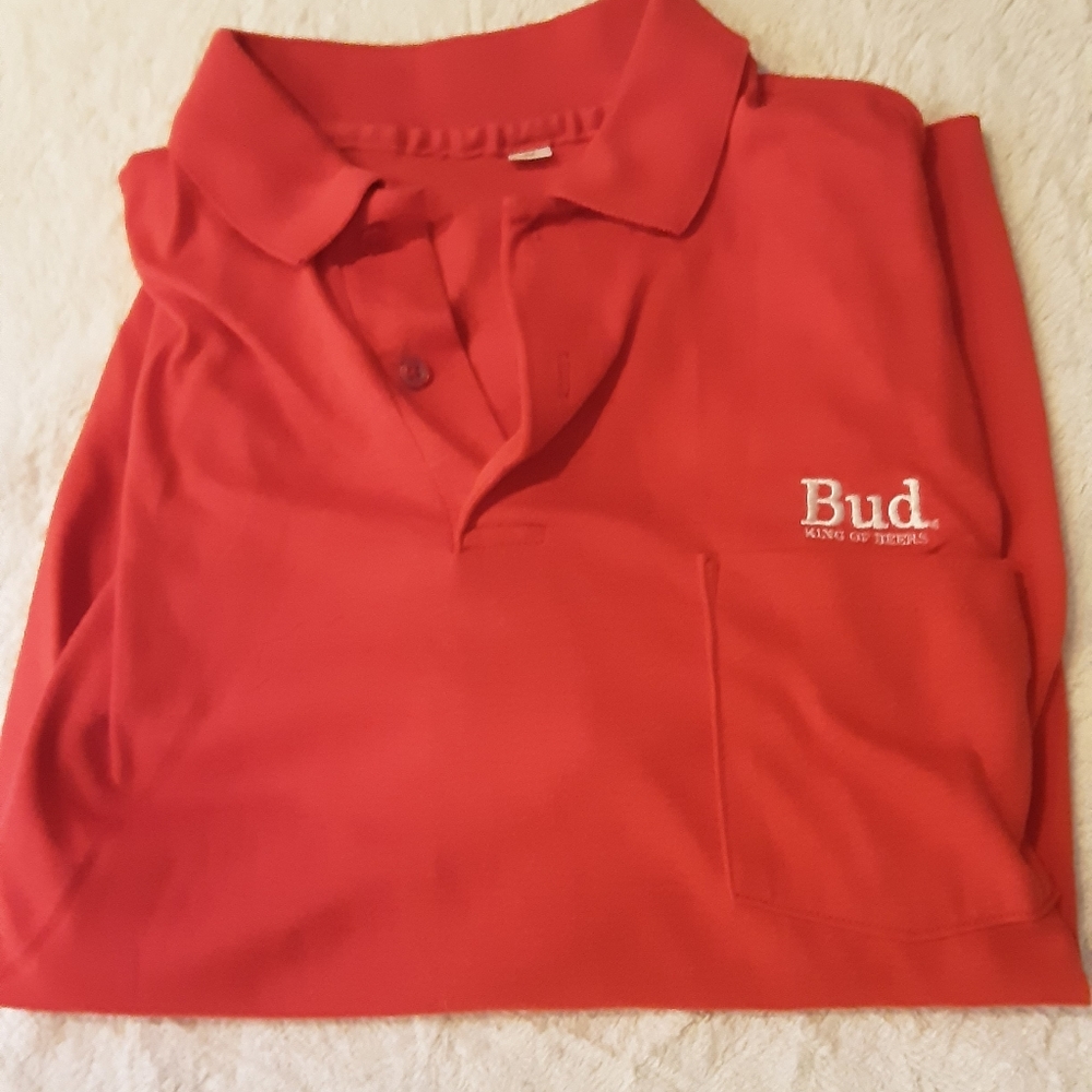 Bud King of Beers vintage pocket sport shirt medium